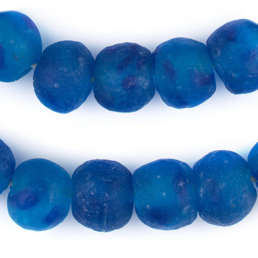 Aqua Swirl Recycled Glass Beads (18mm) - The Bead Chest