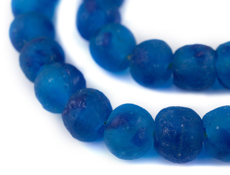 Aqua Swirl Recycled Glass Beads (18mm) - The Bead Chest