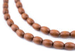 Light Brown Oval Natural Wood Beads (9x6mm) - The Bead Chest