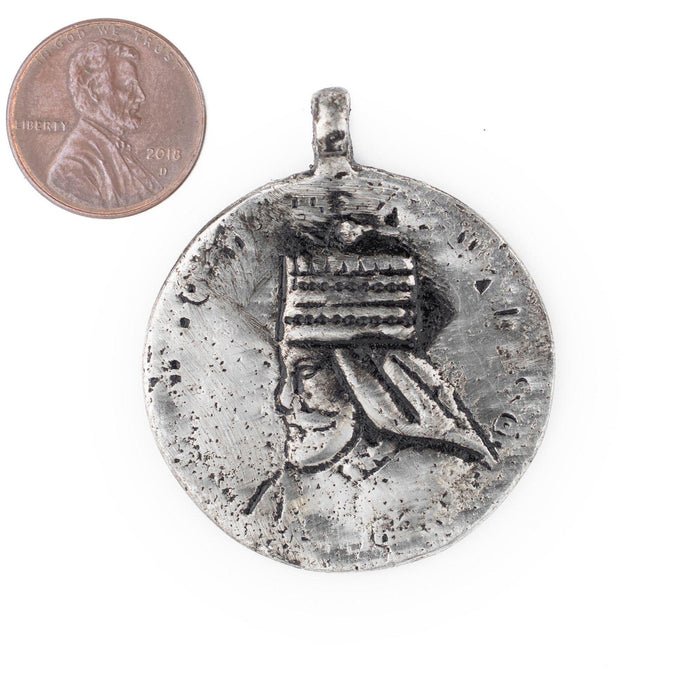 Silver Ethiopian Royal Emblem Pendant (40x46mm) - The Bead Chest