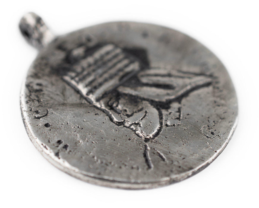 Silver Ethiopian Royal Emblem Pendant (40x46mm) - The Bead Chest