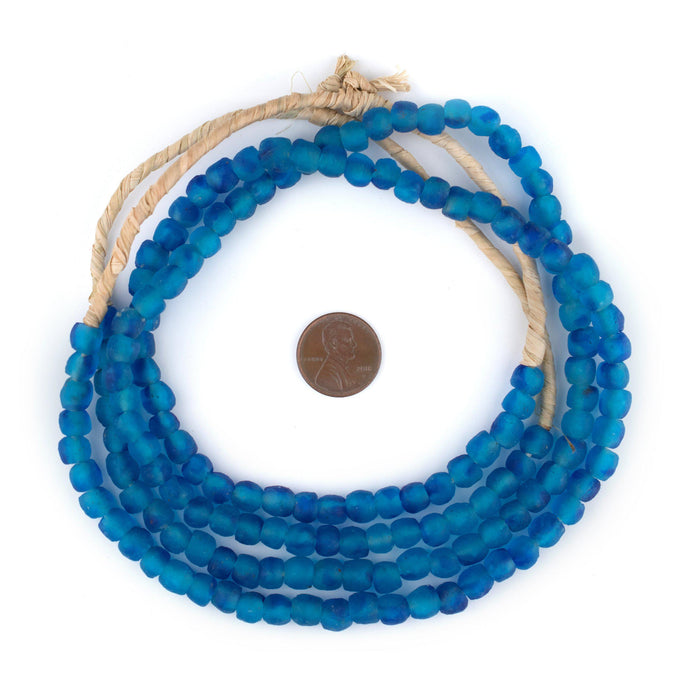 Aqua Swirl Recycled Glass Beads (7mm) - The Bead Chest