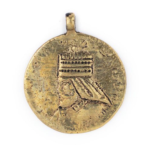 Brass Ethiopian Royal Emblem Pendant (40x46mm)