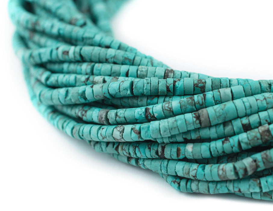 Hosseini Turquoise Cylinder Beads (2x4mm) - The Bead Chest