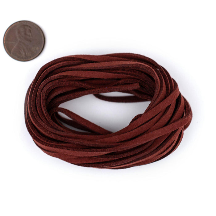 3mm Flat Burgundy Faux Suede Cord (15ft) — The Bead Chest
