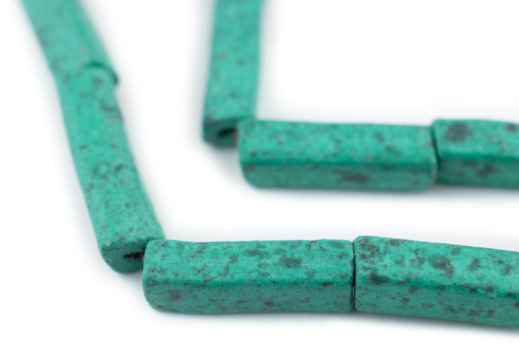 Amazonite Moroccan Pottery Beads (Rectangle) - The Bead Chest