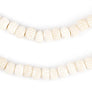 White Carved Chevron Bone Mala Beads (6mm)