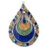 Peacock Eye Medallion Enameled Berber Pendant