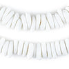 Opaque White Annular Wound Dogon Beads (14mm)