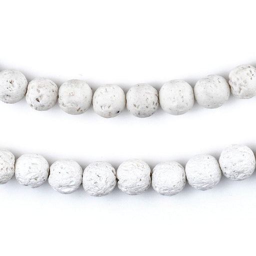 White Volcanic Lava Beads (8mm) - The Bead Chest