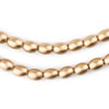 Gold Oval Natural Wood Beads (9x6mm)