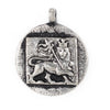 Silver Circular Lion of Judah Pendant