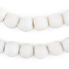 Rustic Opaque White Recycled Glass Beads (14mm)