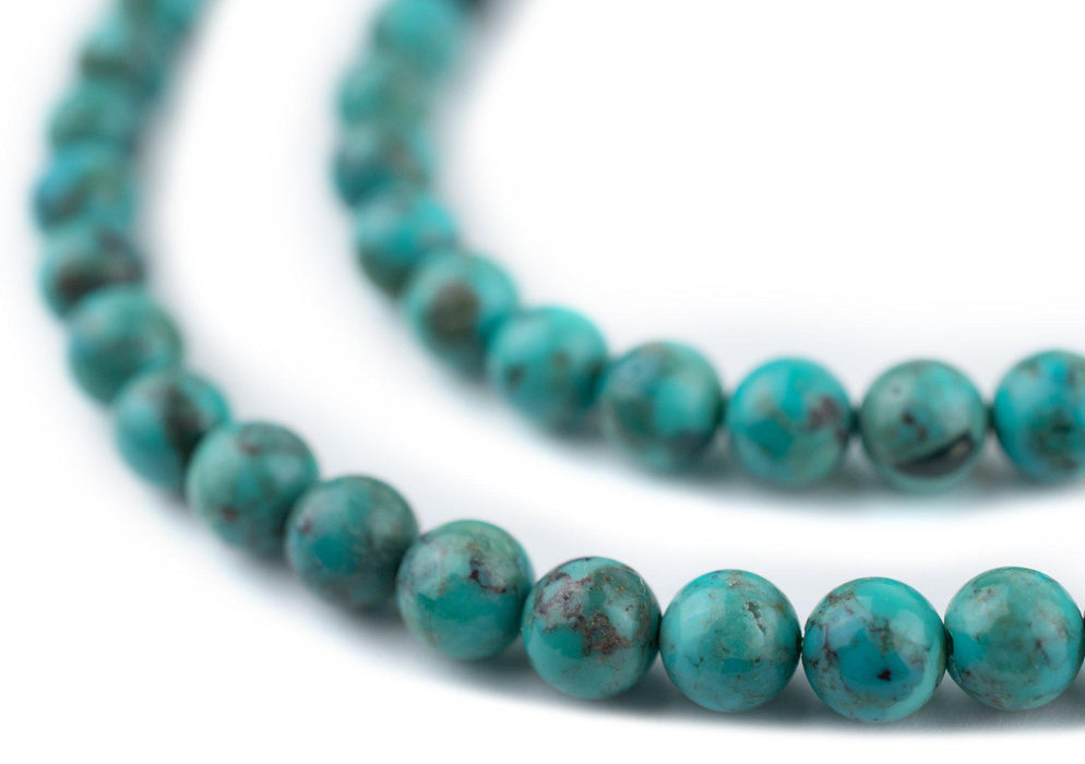 Blue Round Turquoise Beads (6mm) - The Bead Chest