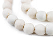 Rustic Opaque White Recycled Glass Beads (14mm) - The Bead Chest