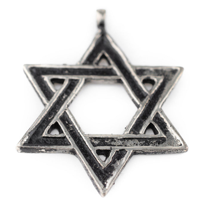Silver Star of David Pendant (48x62mm) - The Bead Chest