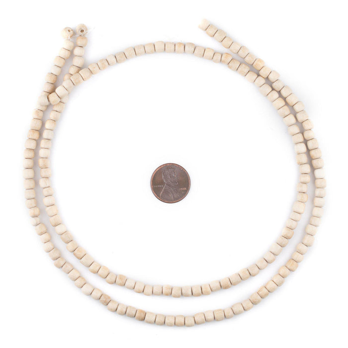 Cream Nugget Natural Wood Beads (5mm) - The Bead Chest