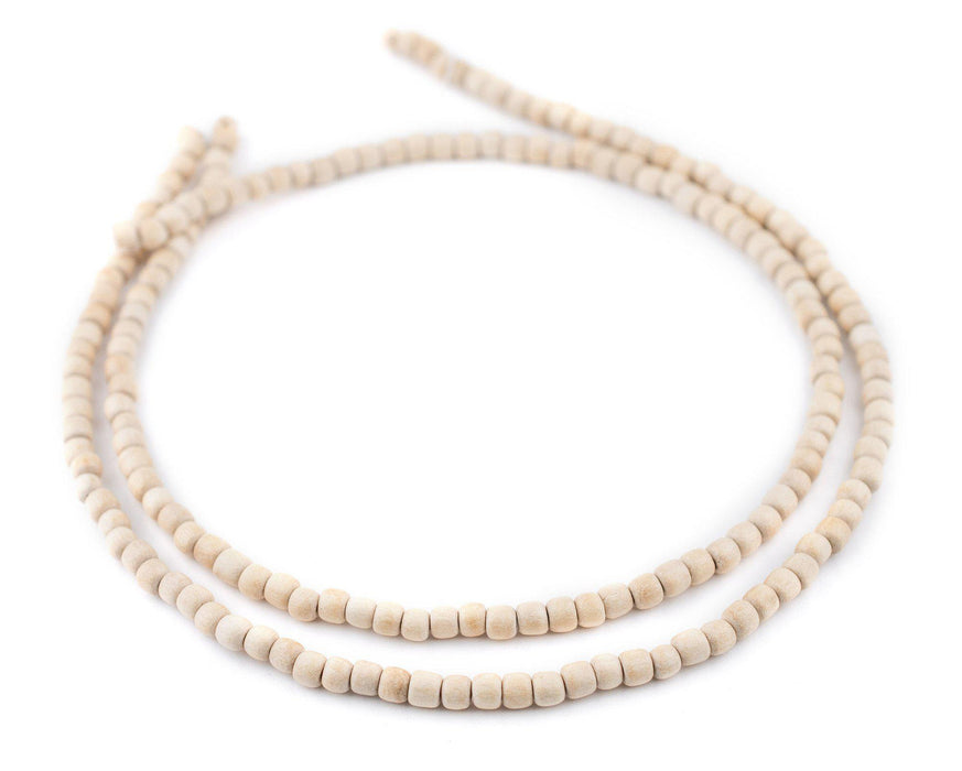 Cream Nugget Natural Wood Beads (5mm) - The Bead Chest