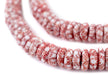 Candy Cane Fused Rondelle Recycled Glass Beads (11mm) - The Bead Chest