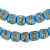 Light Blue Kente Krobo Beads (14mm)