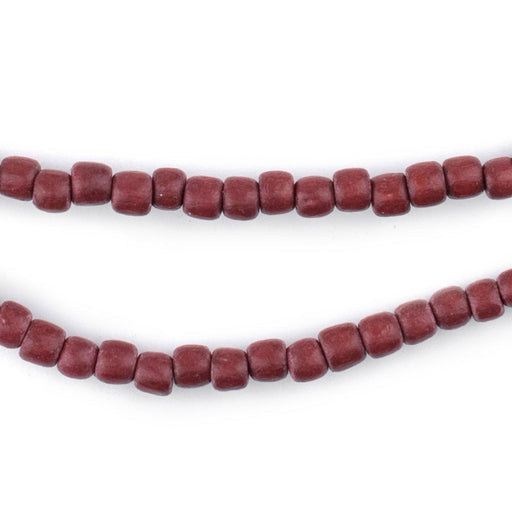 Cherry Red Nugget Natural Wood Beads (5mm) - The Bead Chest