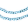 Light Blue Round Natural Wood Beads (6mm)