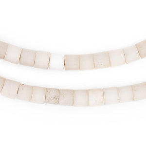 Vintage Czech White Cylinder Beads (6mm)