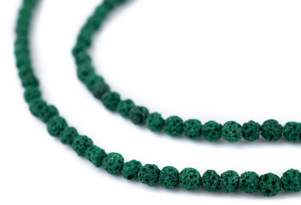 Green Volcanic Lava Beads (4mm) - The Bead Chest
