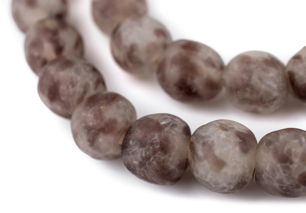 Speckled Lavender Recycled Glass Beads (14mm) - The Bead Chest