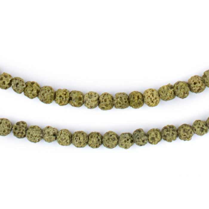 Lime Green Volcanic Lava Beads (4mm) - The Bead Chest