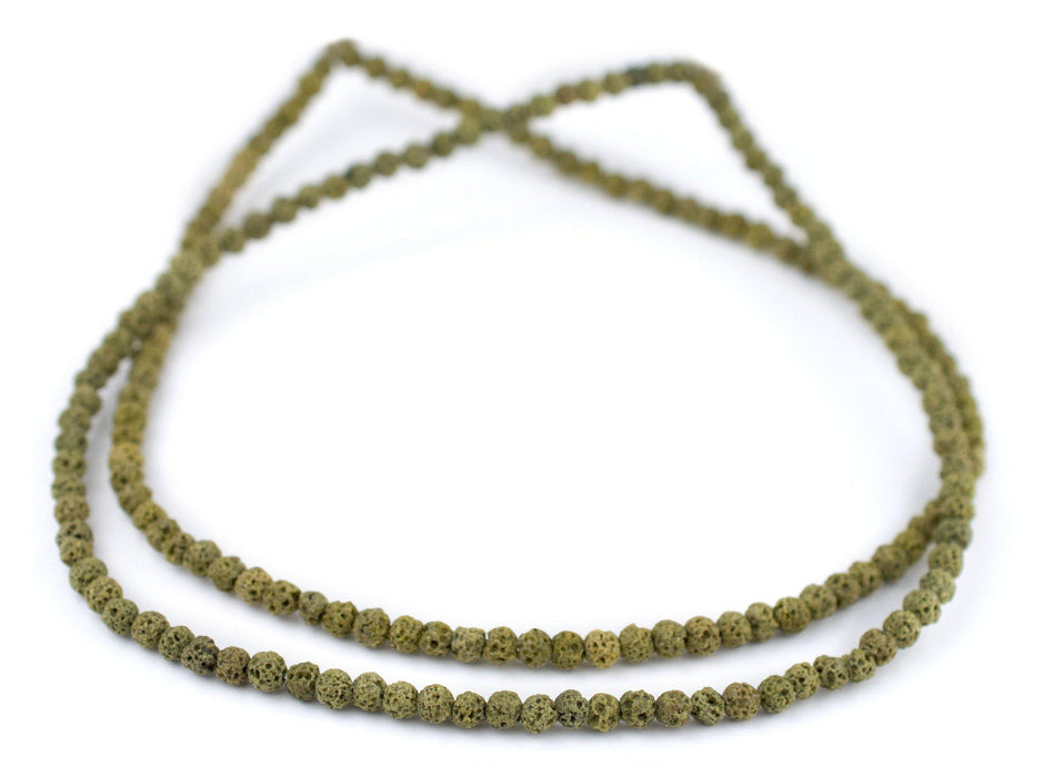 Lime Green Volcanic Lava Beads (4mm) - The Bead Chest