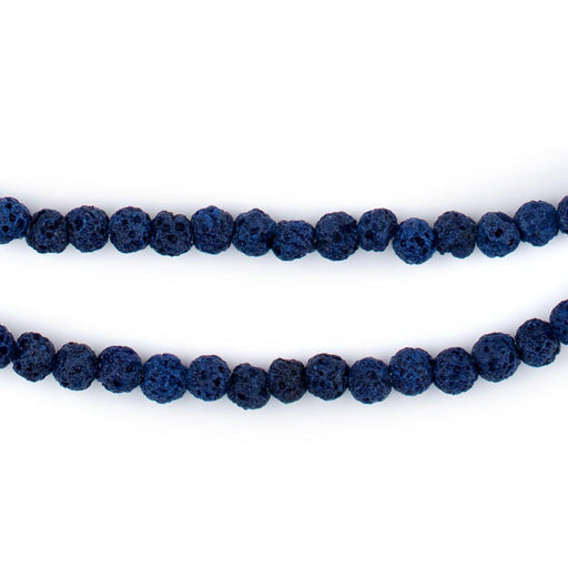 Indigo Blue Volcanic Lava Beads (4mm) - The Bead Chest