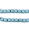 Light Blue Round Natural Wood Beads (8mm)