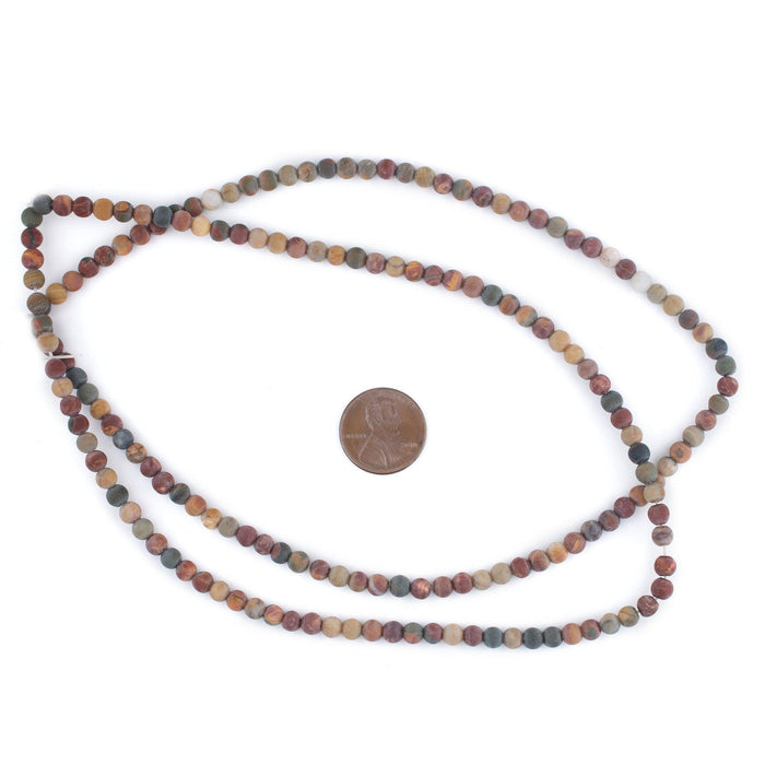 Matte Round Creek Jasper Beads (4mm) - The Bead Chest