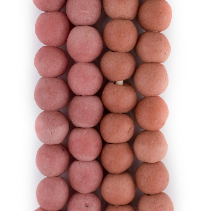Opaque Pink Recycled Glass Beads (14mm) - The Bead Chest