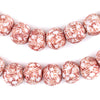 Red & White Fused Recycled Glass Beads (14mm)