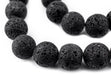 Black Volcanic Lava Beads (18mm) - The Bead Chest