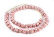 Red & White Fused Recycled Glass Beads (14mm) - The Bead Chest