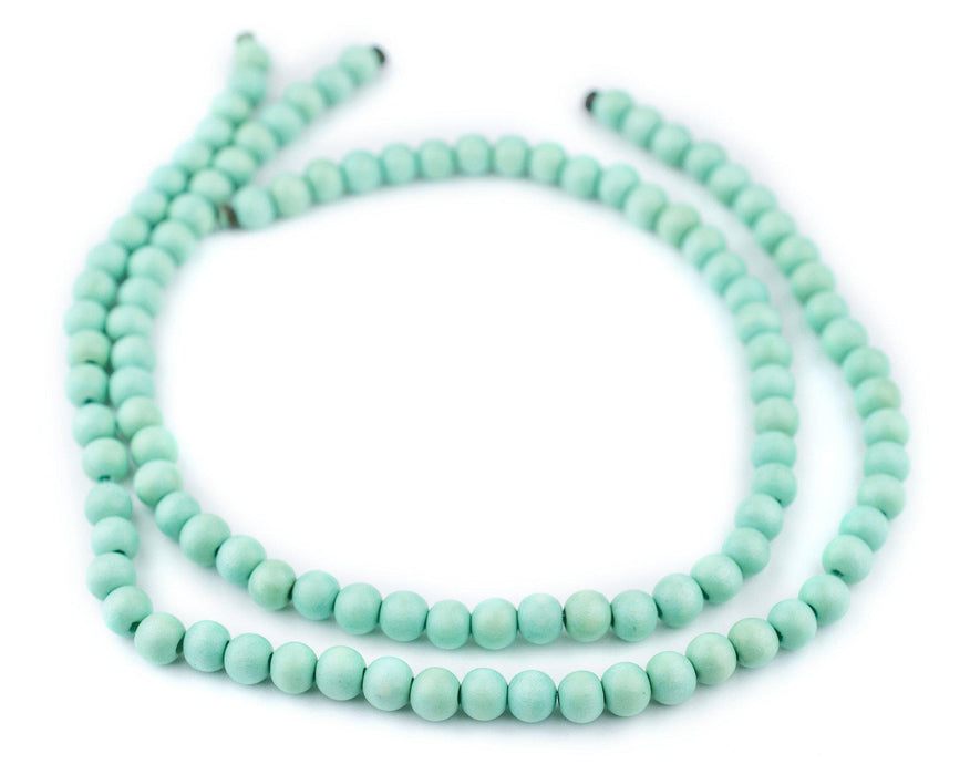 Pistachio Green Round Natural Wood Beads (8mm) - The Bead Chest