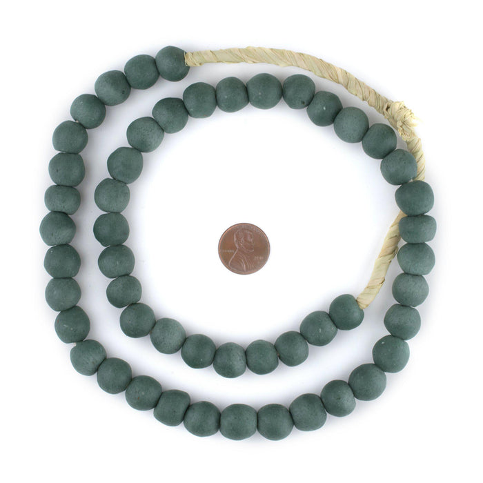 Serpentine Green Recycled Glass Beads (14mm) - The Bead Chest