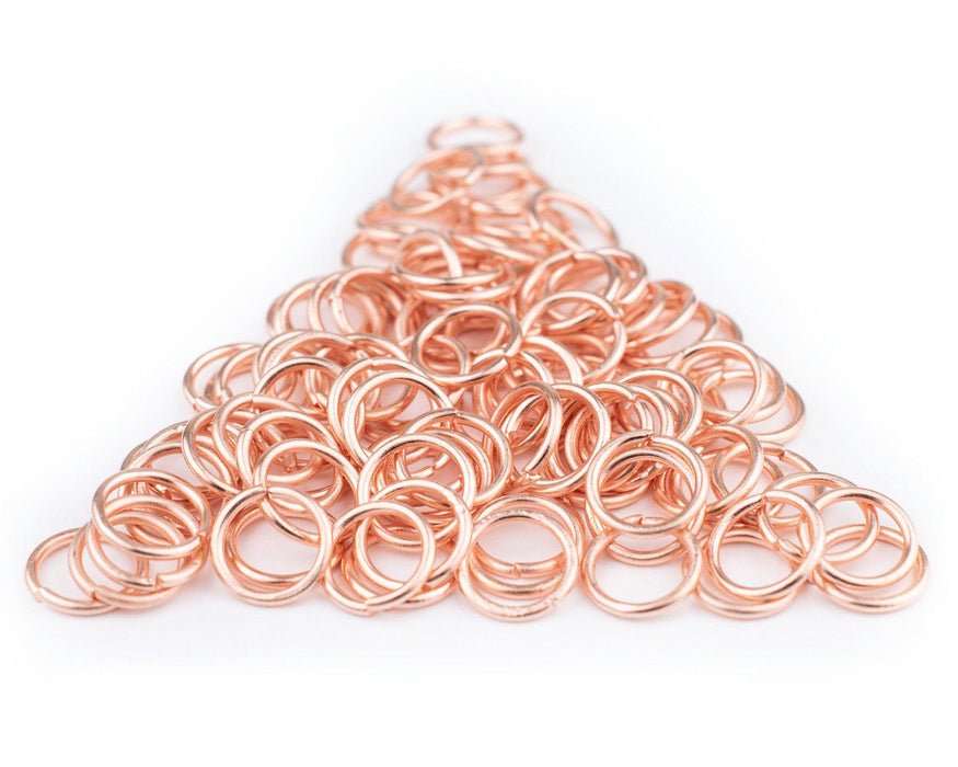 10mm Copper Round Jump Rings (Approx 100 pieces) - The Bead Chest