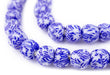 Blue & White Fused Recycled Glass Beads (9mm) - The Bead Chest