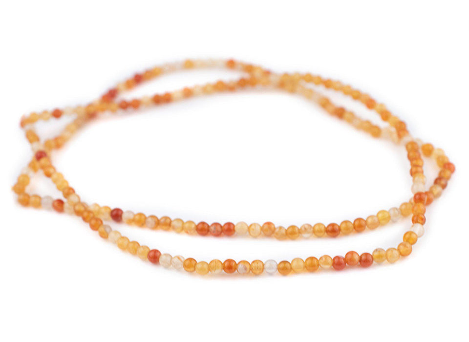 Round Carnelian Beads (4mm) - The Bead Chest