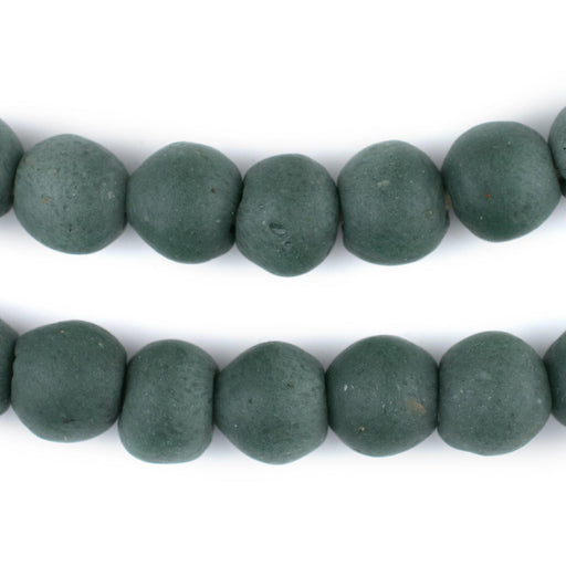 Serpentine Green Recycled Glass Beads (14mm) - The Bead Chest