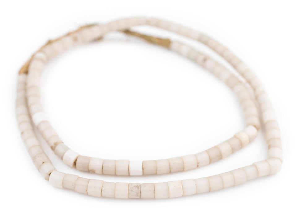 Vintage Czech White Cylinder Beads (6mm) - The Bead Chest