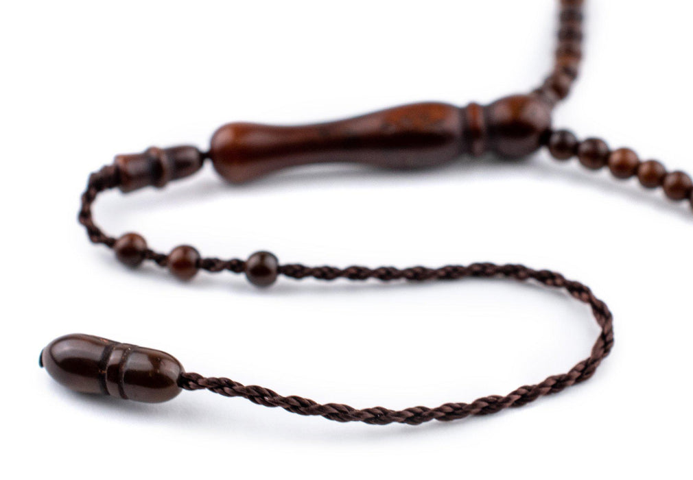 Dark Brown Round Wooden Arabian Prayer Beads (3mm) - The Bead Chest