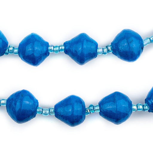 Cobalt Blue Recycled Paper Beads from Uganda - The Bead Chest