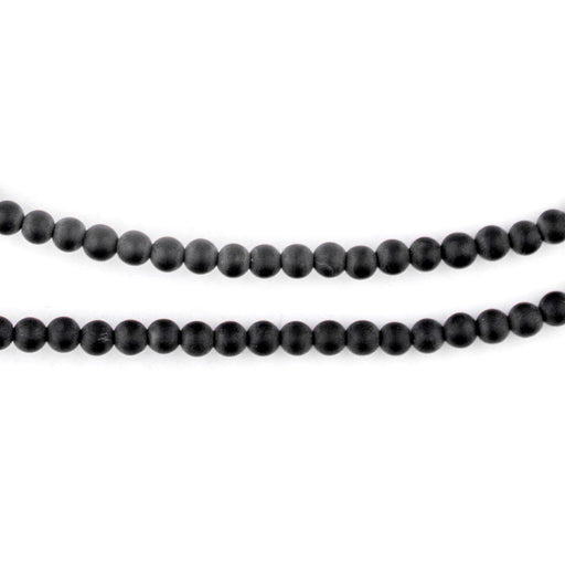 Matte Round Black Onyx Beads (4mm) - The Bead Chest