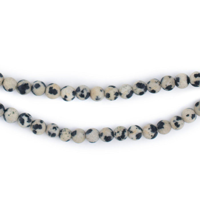 Matte Round Dalmatian Jasper Beads (4mm) - The Bead Chest
