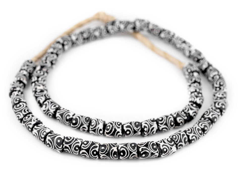 Premium Black Tribal Krobo Beads (12x11mm) - The Bead Chest